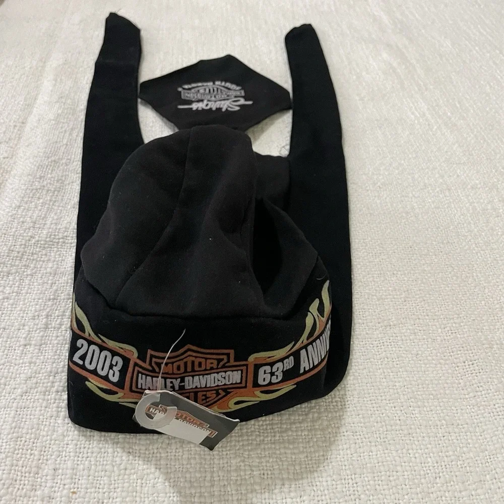 HARLEY DAVIDSON LOGO PRINT Bandanna Men's Sturgis Tie Back South Dakota 2003 NEW